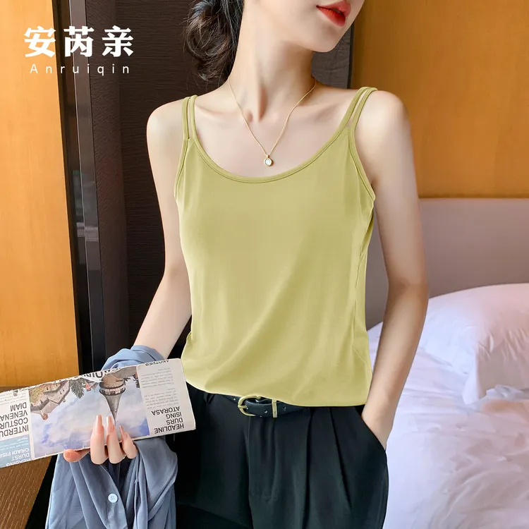 冰丝凉感宽松显瘦背心女夏季防走光遮肚子外穿内搭遮副乳打底吊带