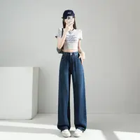 初秋100莱赛尔天丝2025新款夏季薄款女牛仔裤垂感高腰直筒裤显瘦