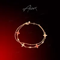 AIAX 镀K金  【幸运链】新春限定招财好运经典四叶手链TSS7219