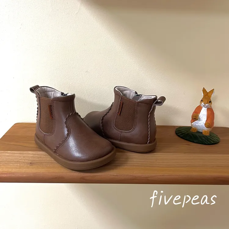 源于丹麦•五粒豆女童皮靴冬季复古儿童短靴宝宝二棉靴公主靴软底
