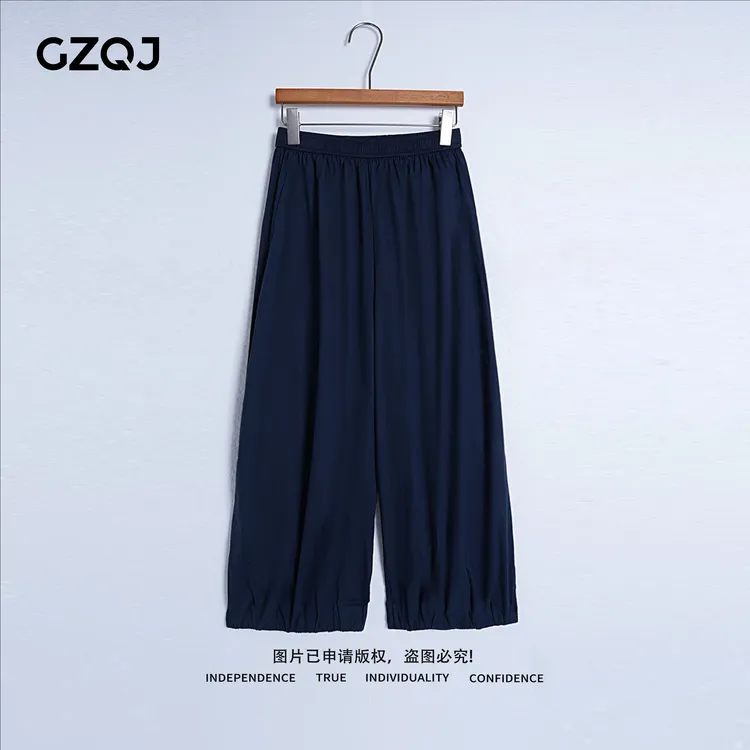 老琴私服【哪吒裤】欧若风小众设计感显瘦八分灯笼休闲裤子女夏7722