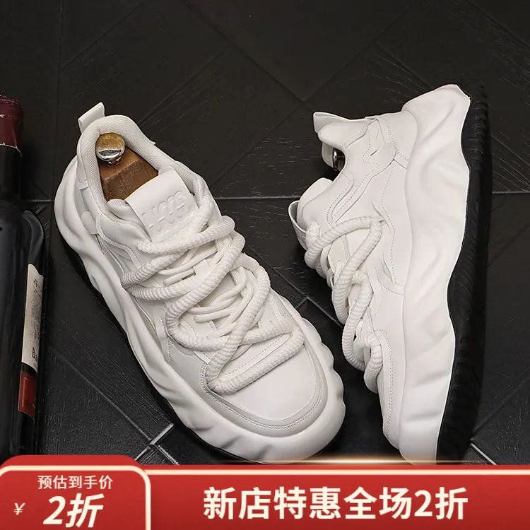 欧洲站老爹鞋新款时尚低帮男鞋子潮流百搭厚底ins增高潮男休闲鞋