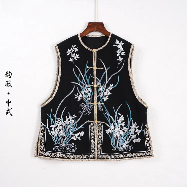 女士上衣中国风传统国风中式对襟重工刺绣马甲1933