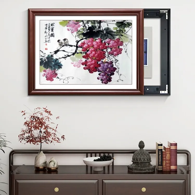 新中式电表箱装饰画电闸箱弱电配电箱遮挡2025新款免打孔餐厅挂画