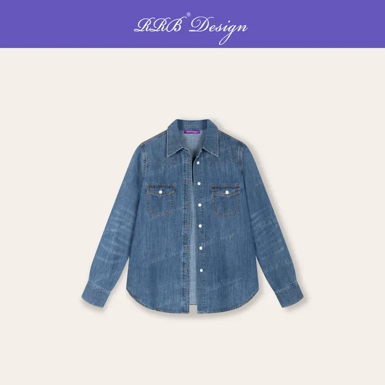 RRB Design「本命丹宁」环保酵素洗水时髦百搭宽松显瘦牛仔衬衫