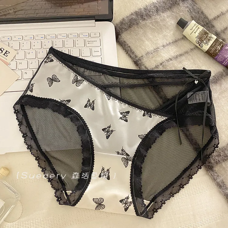 描绘爱意~御姐浪漫法式蕾丝内裤女纯欲性感冰丝亲肤三角裤