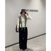 玳妮【条纹披肩】秋季新款 圆领针织毛衣+条纹三角披肩百搭时尚长袖