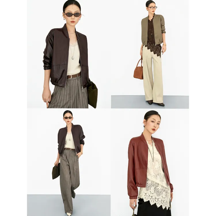 尼采 官方正品｜莫妮卡｜经典廓形机车夹克高级宽松环保皮衣71181