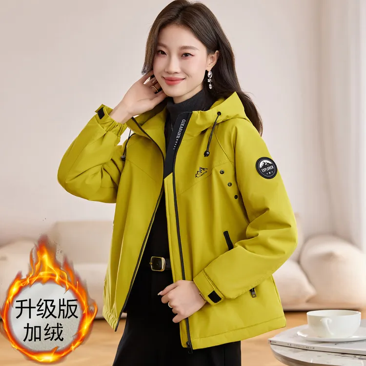 派克服女加绒加厚2025秋冬季新款今年流行爆款户外冲锋衣女士棉服