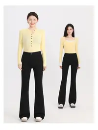 黑色微喇牛仔裤女大码2025秋冬新款高腰显瘦弹力修身不贴腿喇叭裤