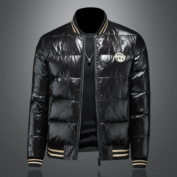 2026年冬季新款亮面羽绒服男短款大码外套加厚潮流欧洲站轻薄潮牌