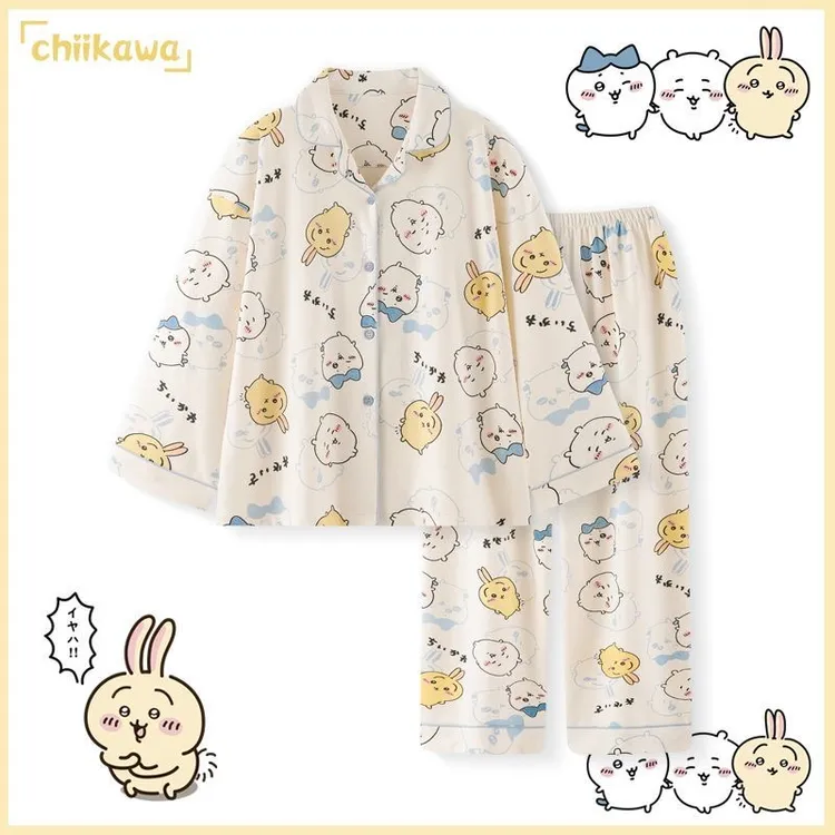 日系乌萨奇棉长袖长裤睡衣男女同款家居服秋冬季爆款可爱风格套装