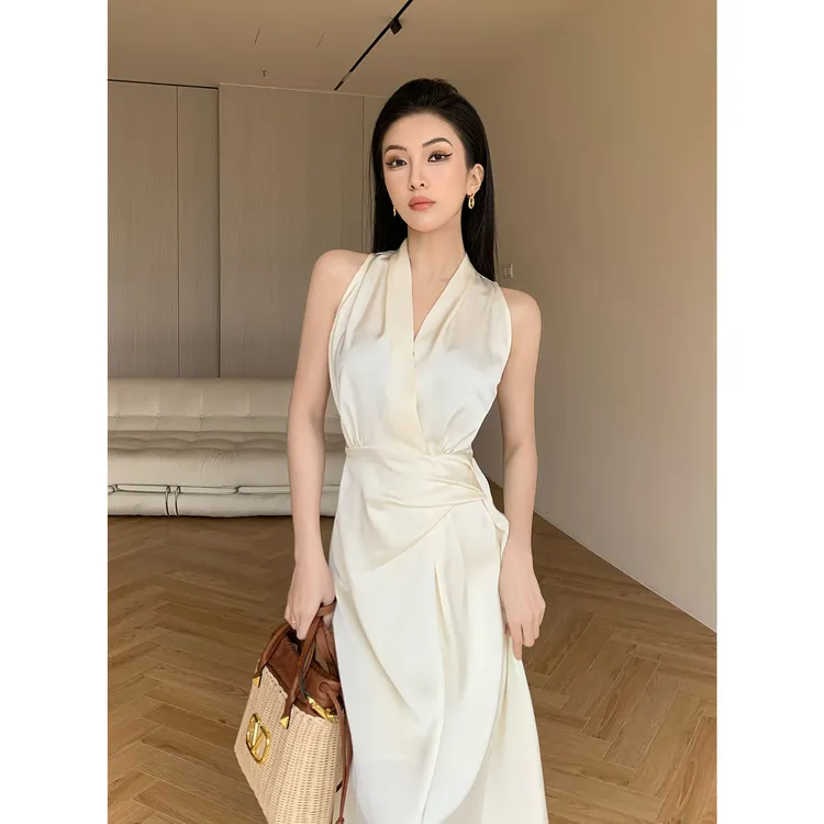 JIJINQI夏季裙子名媛高贵气质法式小众设计感连衣裙 JD03LZPT1130