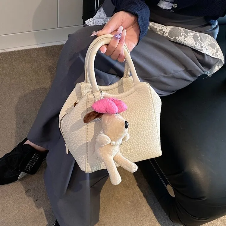 2025春夏新款水桶菜蓝子包轻奢高级荔枝纹简约时尚单肩斜挎小包包