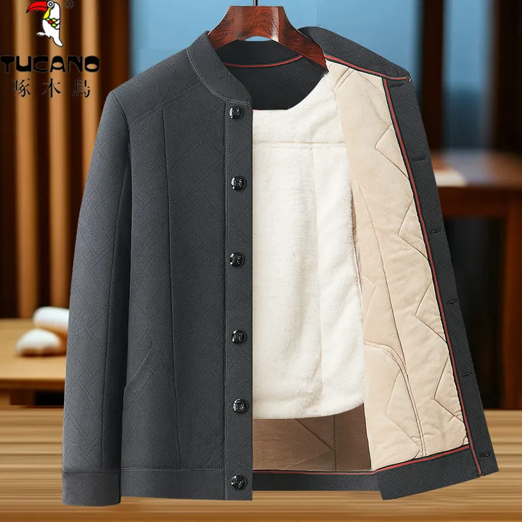 TUCANO/啄木鳥爸爸冬装外套加绒加厚棉服男棉衣男中老年冬季爷爷