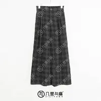 （几里与麻）琼珶-休闲时尚复古长款菱格直筒休闲裤 裤长98 1072542