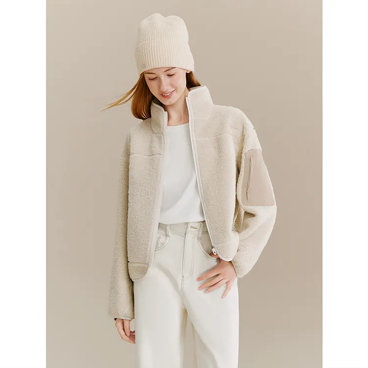 十二篮金标25冬款美式立领宽松保暖气质百搭短外套7C65510180