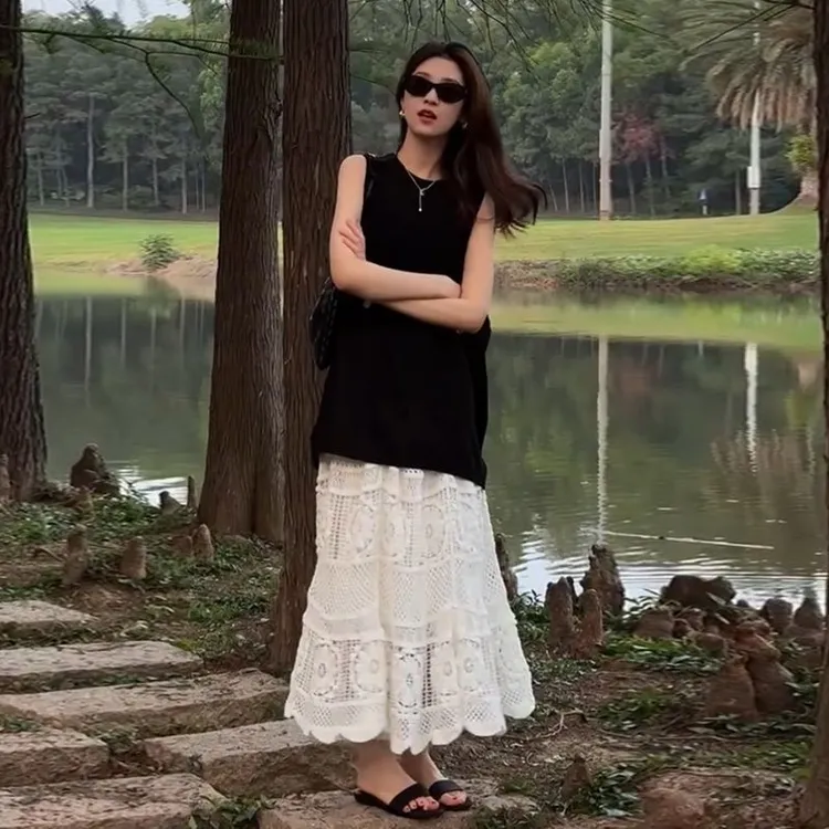 孕妇装夏季法式高级感2025新款大码小香风时尚无袖上衣半身裙夏装