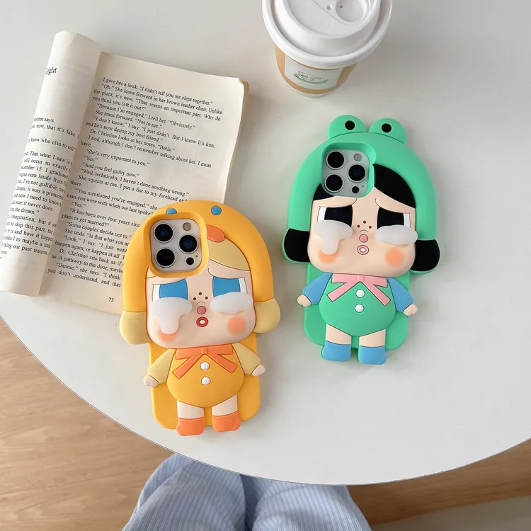 可爱立体卡通哭娃适用iPhone17promax手机壳14防摔苹果16软硅胶15