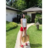 不冷BULENG 白色简约修身圆领无袖针织背心小众拉链设计百搭上衣