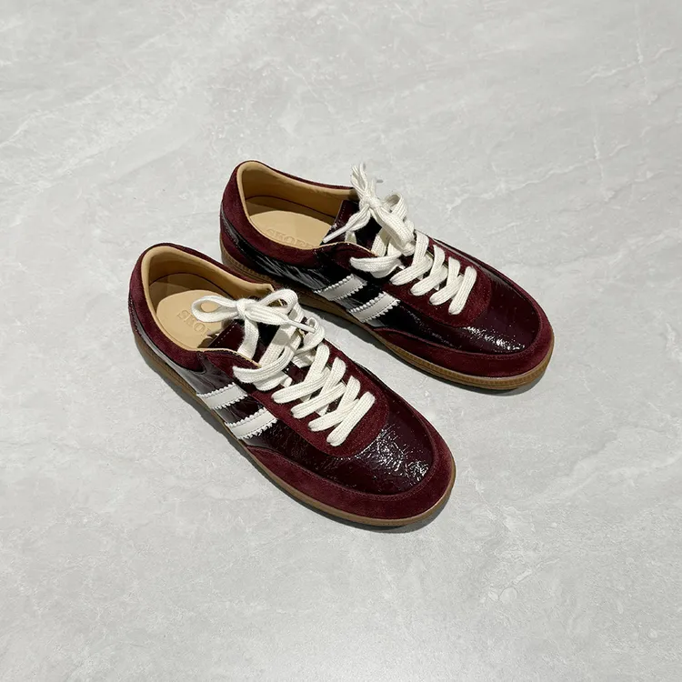 【余欢欢】秋季复古牛皮软底百搭德训鞋-YHX50086