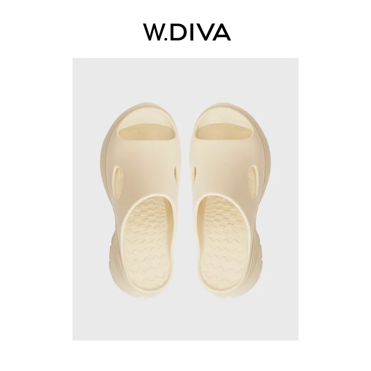 W.Diva【泳池派对】夏季双色舒适厚底透气休闲外穿沙滩鞋52X302562