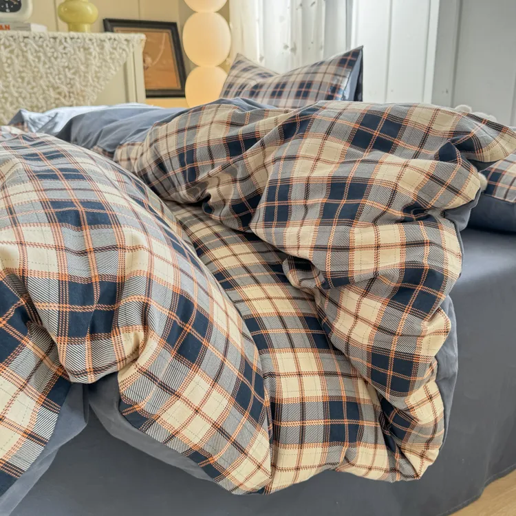 100%全棉加厚磨毛单被套日系无印风简约百搭居家宿舍A类纯棉被罩