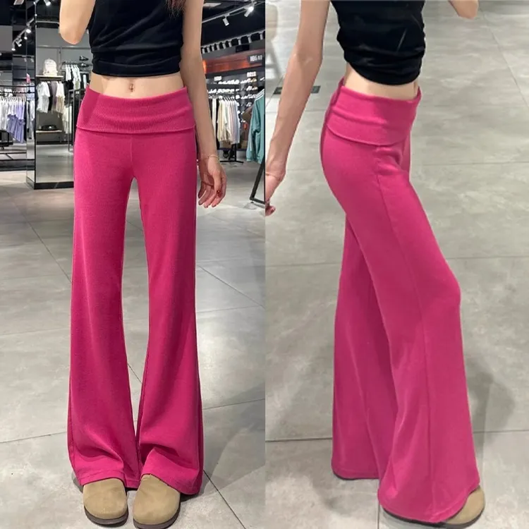 裸感运动喇叭裤女夏季薄款2025新款高腰修身显瘦小个子休闲微喇裤