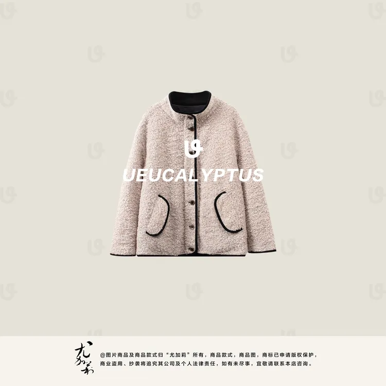 加莉精选【初雪】圈圈绵羊毛90白鸭绒羽绒服外套-干洗-分码