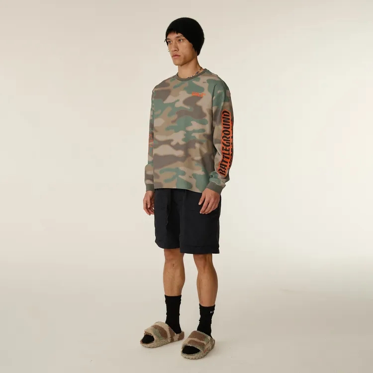 EQLZ草厂格斗传说 华夫格长袖迷彩美式复古篮球运动 BALLER-VERSE