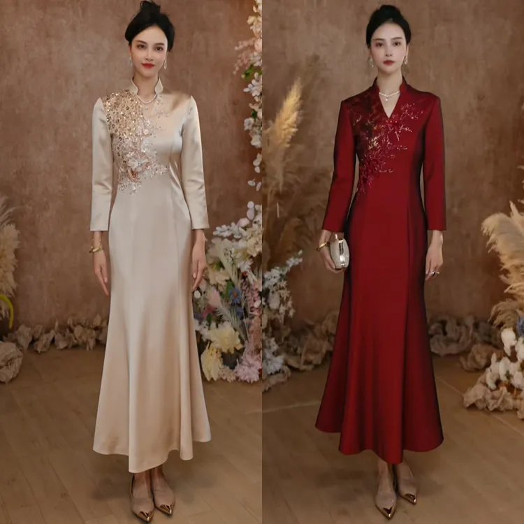 礼服设计师小众轻奢高定生日宴会聚会高端婚礼鱼尾长款连衣裙