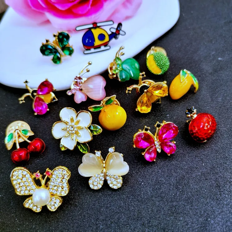 合金胸针 S03  精致迷你刺马针蝴蝶等胸针防走光扣袖扣衣领胸花