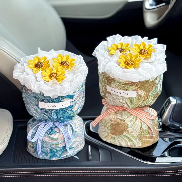 创意生日礼物景德镇陶瓷永生花向日葵小香风花束送朋友闺蜜情人节