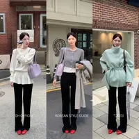 DH OFFICIAL 大花【超模懒人裤 pants】舒适松紧腰垂感宽松直筒裤