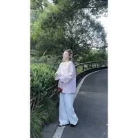【瘦瘦】玫花露-大码秋季圆领精致口袋宽松显瘦高质开衫F0031