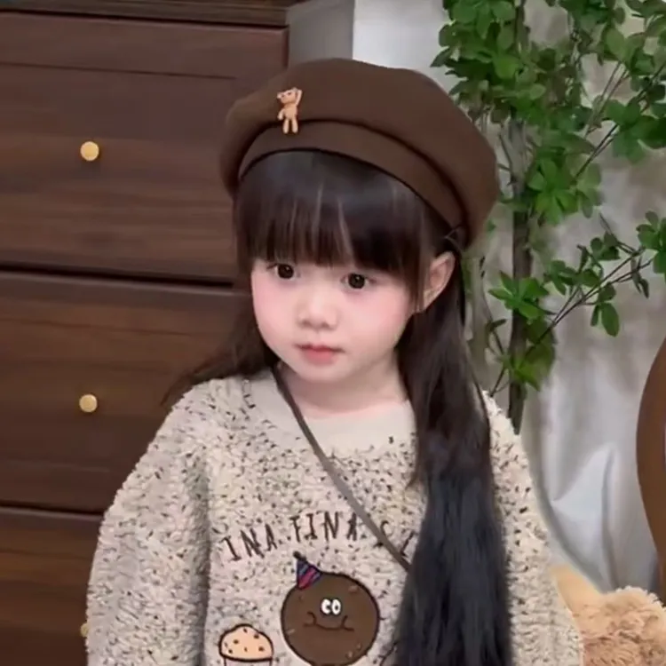 新款儿童贝雷帽女童韩版洋气时尚画家帽宝宝休闲南瓜帽蓓蕾帽子潮