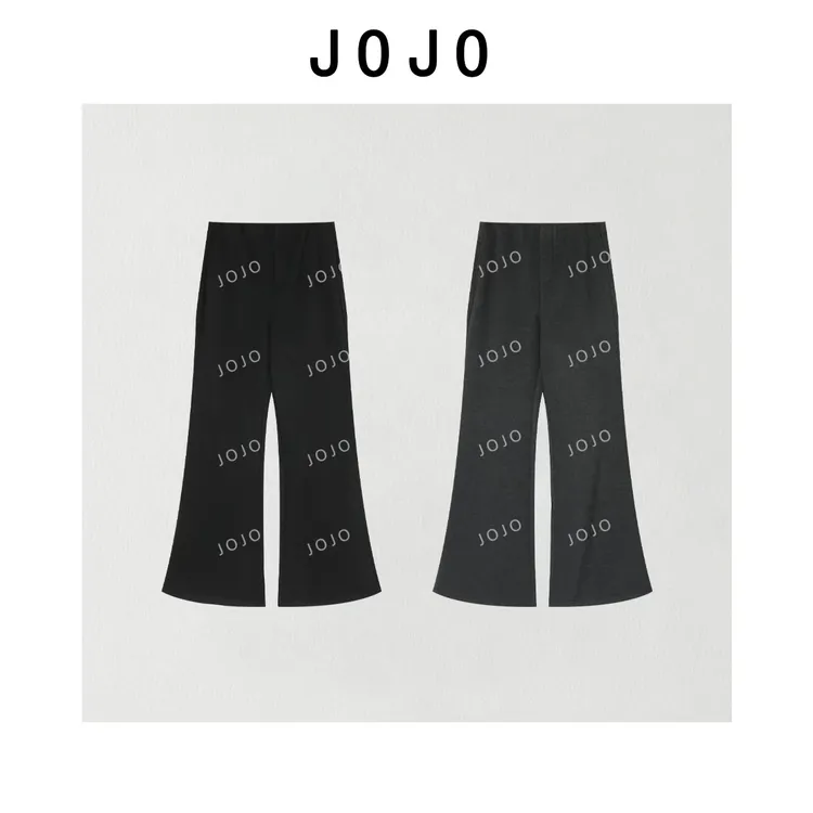 玖了个玖 2025冬款极简百搭立体剪裁加绒加厚休闲喇叭裤2510C7212