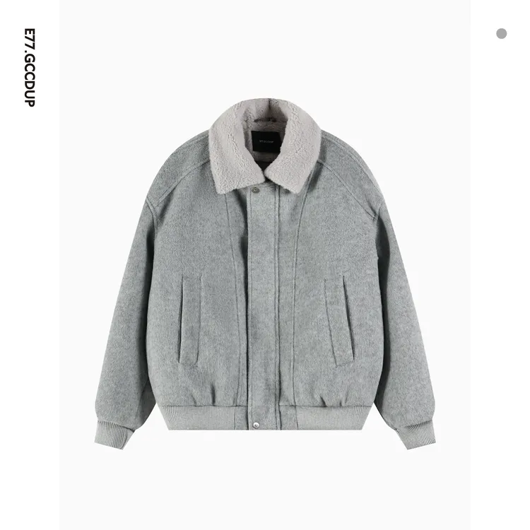 GCCDUPE77『风雪信』高定羊毛混纺毛呢拼接毛领90白鸭绒保暖羽绒服