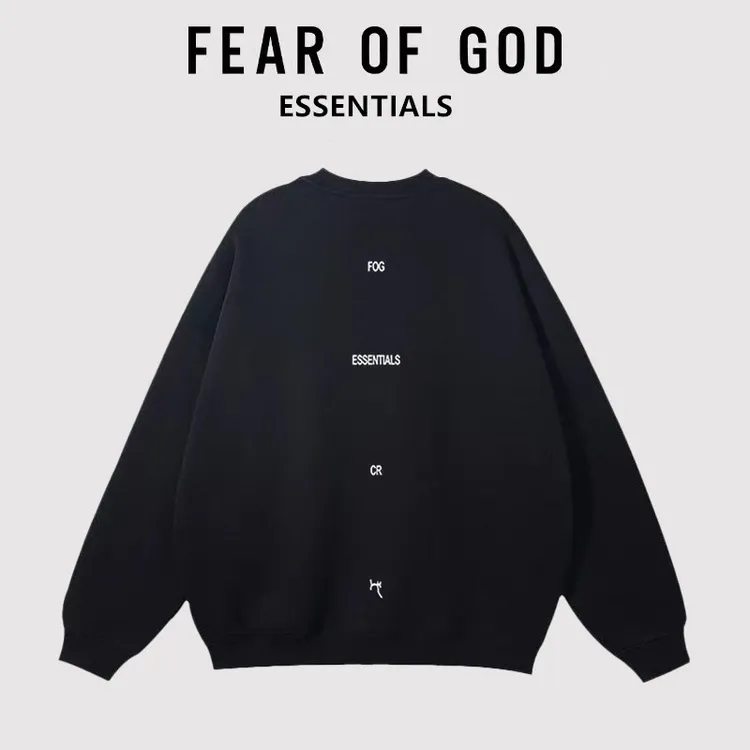 ESSENTIALS美式设计感字母圆领卫衣男女同款高街美式男款格子卫衣