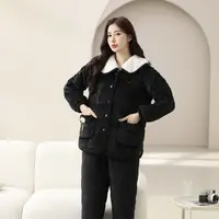【奥利奥】冬季女士新款睡衣加绒加厚高工艺家居服套装保暖可外穿