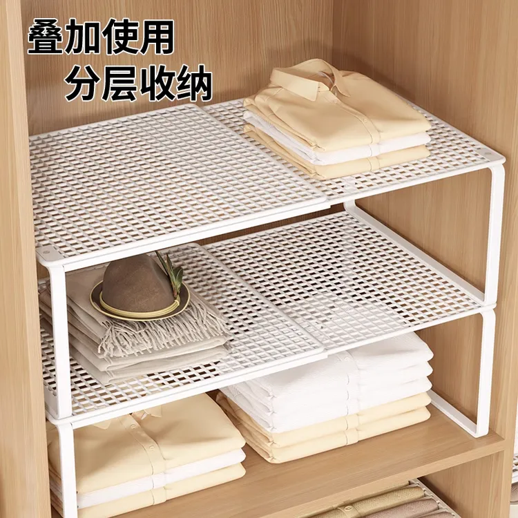 衣柜分层隔板橱柜可伸缩隔断柜子隔层鞋柜分隔卧室置物架收纳神器