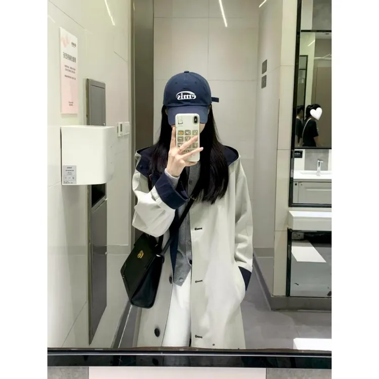 2025新款时尚风衣外套宽松韩版休闲百搭英伦风长款外穿风衣外套女