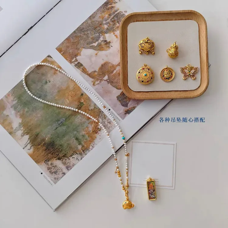 diy新中式多宝万能项链泰国佛牌吊坠配绳双钩挂链毛衣链女