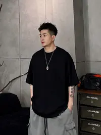 XDZZ二狗25ss270g极简廓形净版百搭休闲蝙蝠纯棉T恤Y8065