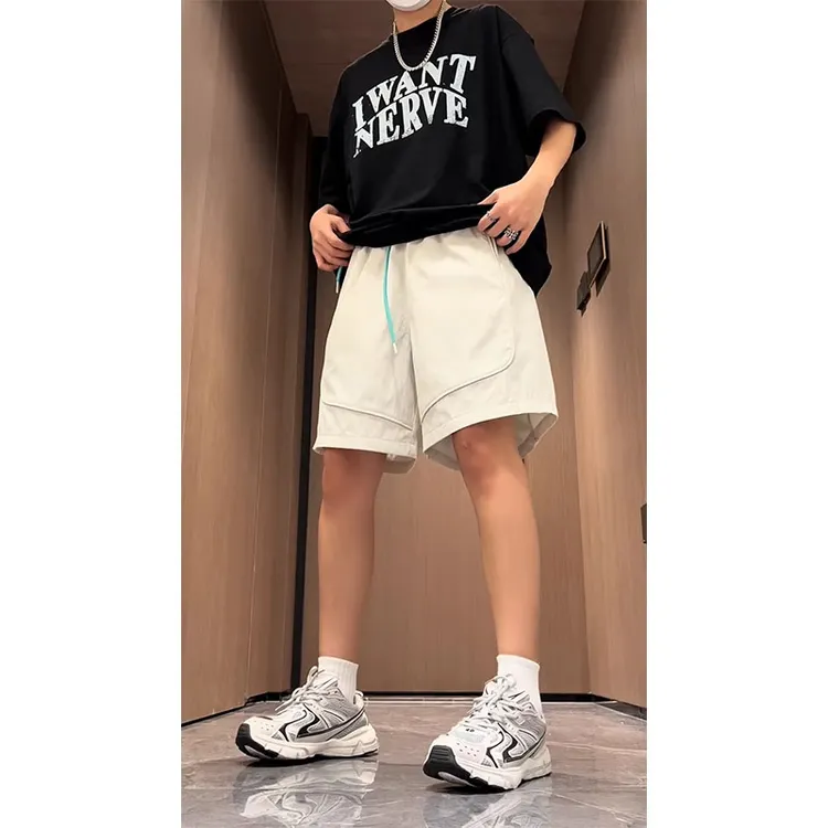 夏季时尚百搭短裤潮流男薄款户外工装裤子休闲直筒运动过膝五分裤