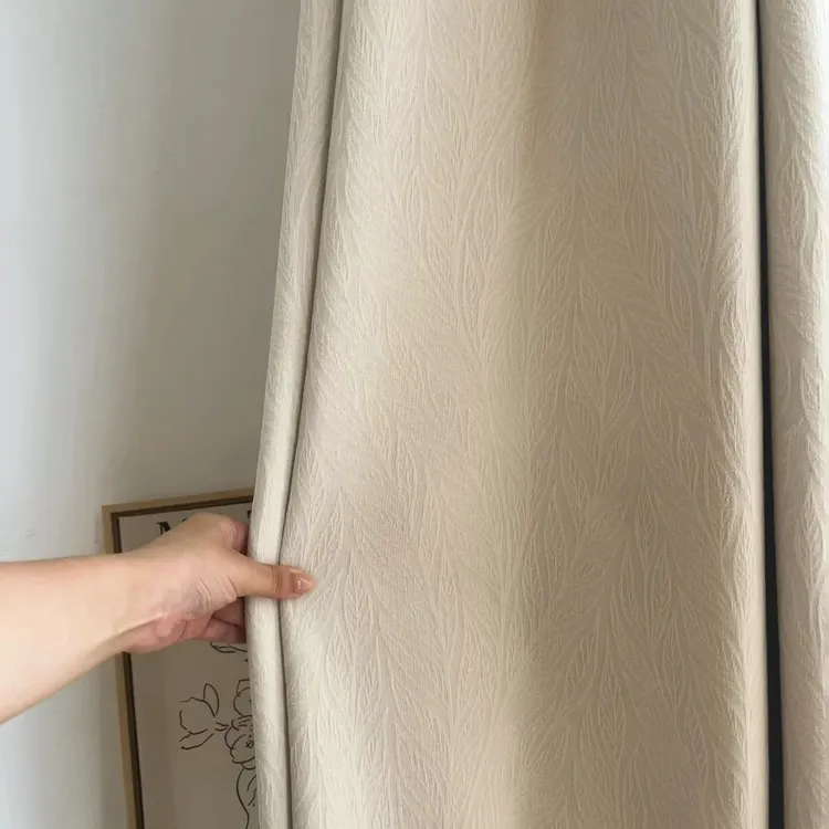 提花窗帘布料温馨浪漫粉色公主风女孩房主卧结婚婚房装饰全遮光布