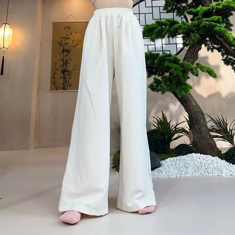 2025新款现代舞古典舞瑜伽裤日常自带裤兜春秋高腰直筒阔腿裤