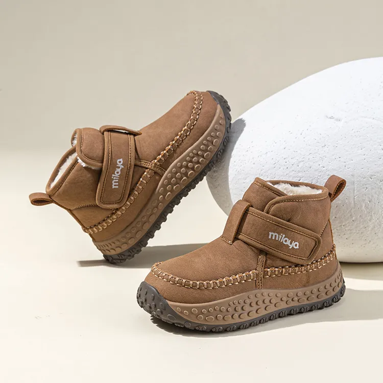 儿童雪地靴保暖男童大棉靴2025冬季新款加绒加厚女童防滑户外棉鞋