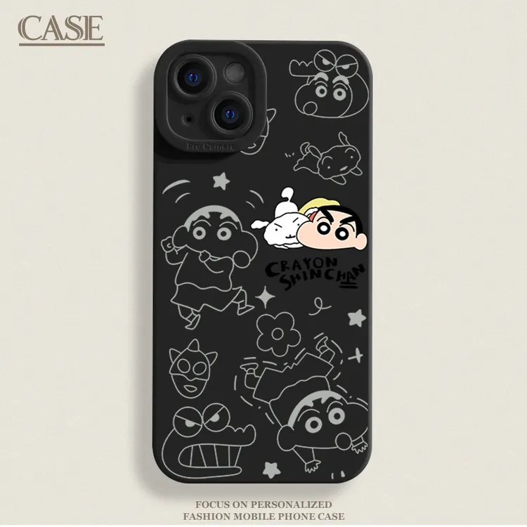 可爱小新适用iPhone17ProMax手机壳16苹果15软14瞳影13磨砂1211xr