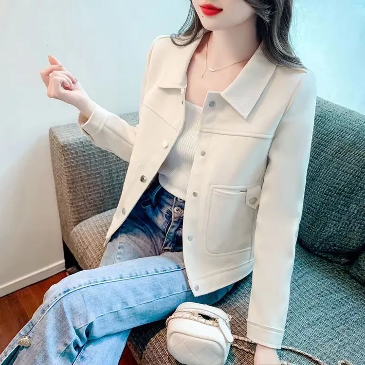 小香风纽扣单排扣女秋季短外套百搭时尚春季小个子女装2053